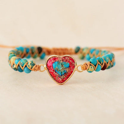 Pulsera Jaspe Corazón Apasionado Envío Gratis