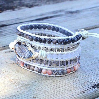 Pulsera Mágica de Labradorita Blanca y Druzy Envío Gratis