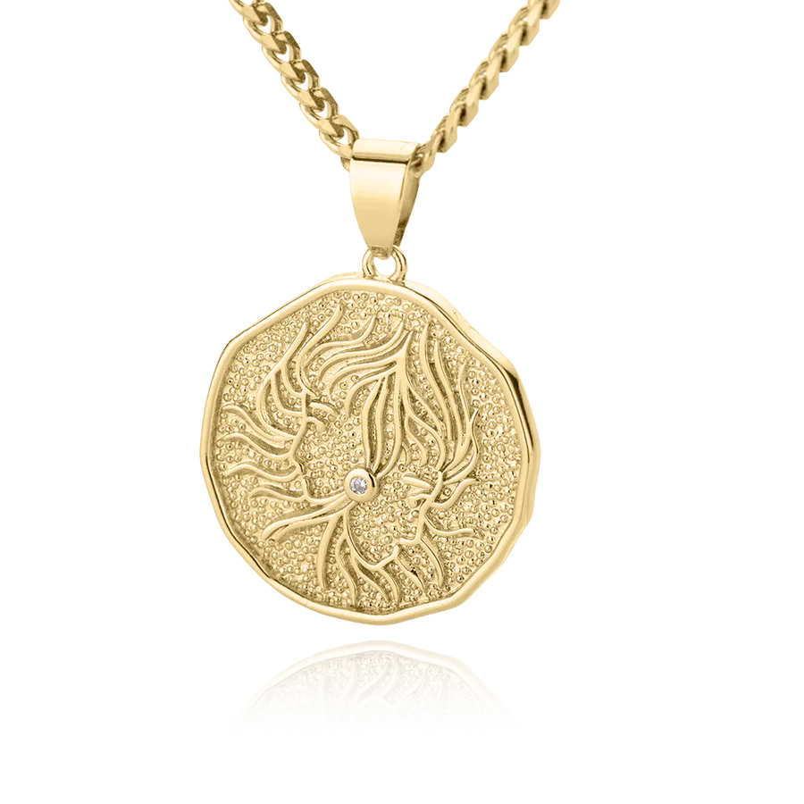 Collar con colgante de moneda con signo astrológico: regalo de San Valentín o cumpleaños para ella 