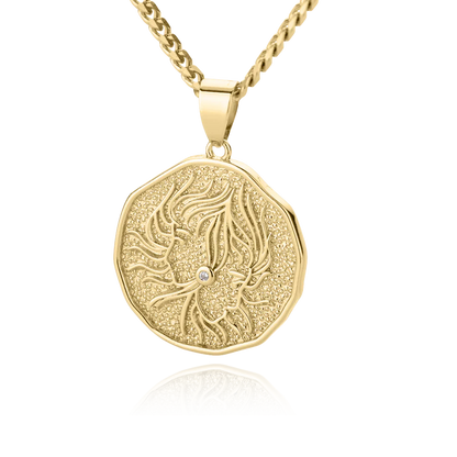 Collar con colgante de moneda con signo astrológico: regalo de San Valentín o cumpleaños para ella 