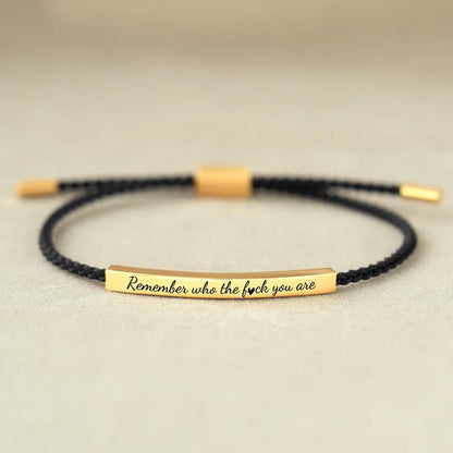 Inspirational Engraved Cord Bracelet