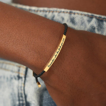 Inspirational Engraved Cord Bracelet