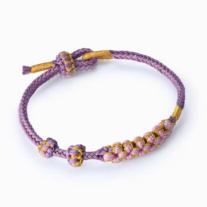 "Grandmother and Granddaughter Forever Linked Together" Blossom Knot Bracelet