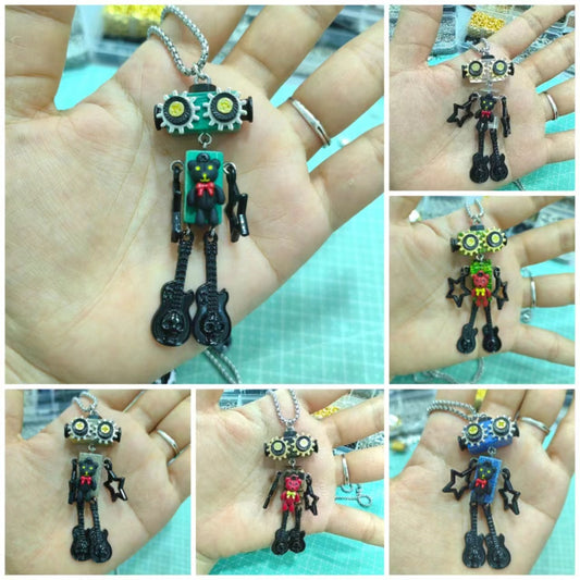 Steampunk Robot Bear Necklace Sweater Chain Keychain Gift