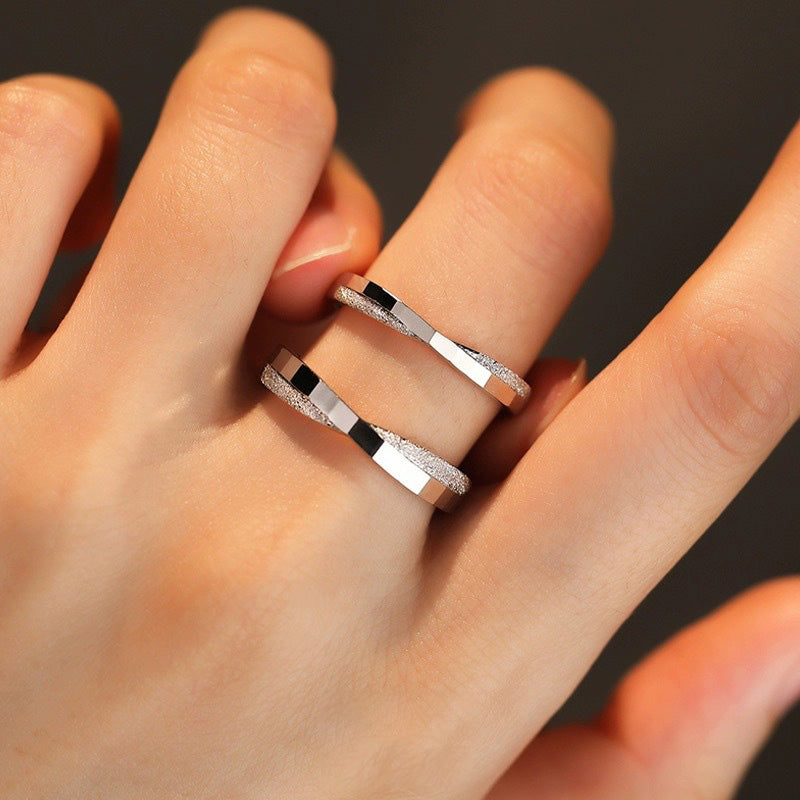 Geometric Prism Couple Rings S925 Sterling Silver