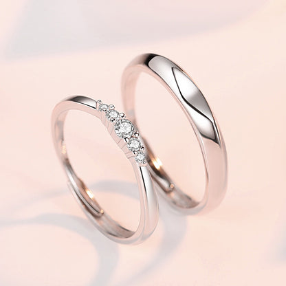 Couple Ring Design S925 Sterling Silver