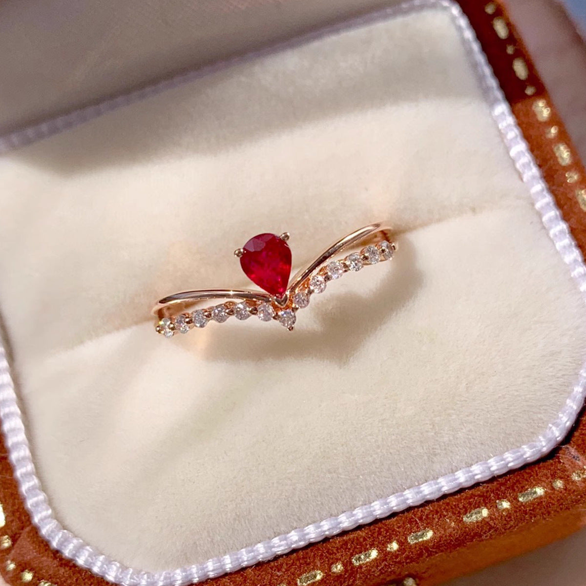 Crown Vintage Ruby Ring