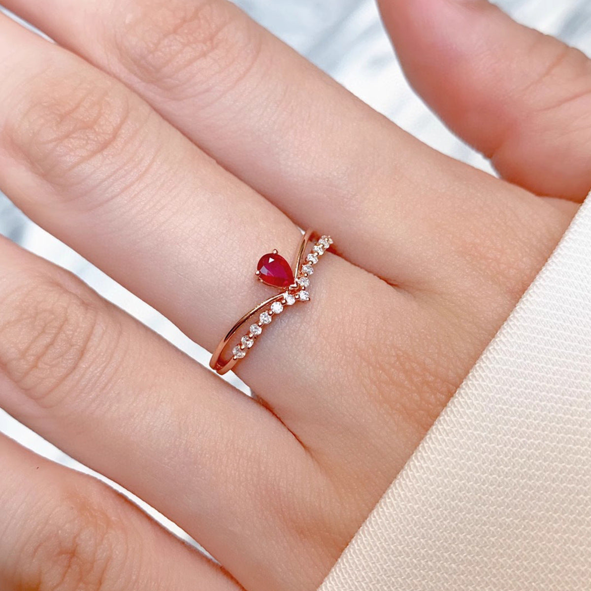 Crown Vintage Ruby Ring