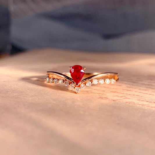 Crown Vintage Ruby Ring