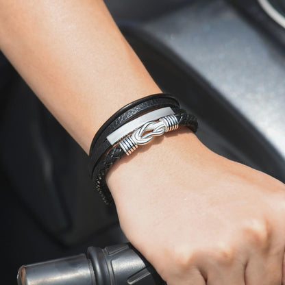 Lederarmband mit Magnetverschluss „Mutter und Sohn für immer verbunden“