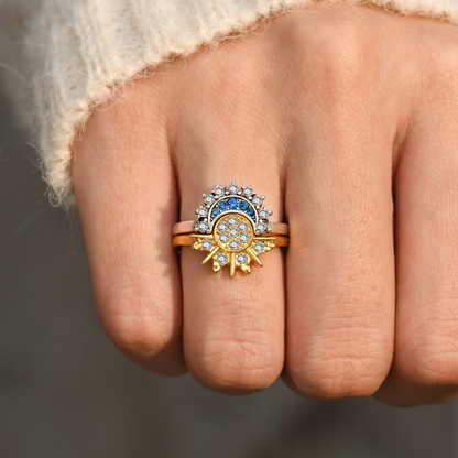 To My Best Friend, I'm Always Right Here Sun & Moon Ring Set