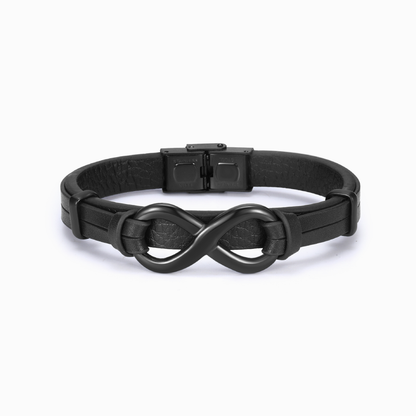 To My Soulmate, I Love You Forever & Always Infinity Leather Thick Bracelet