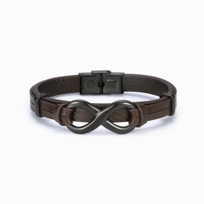 To My Soulmate, I Love You Forever & Always Infinity Leather Thick Bracelet