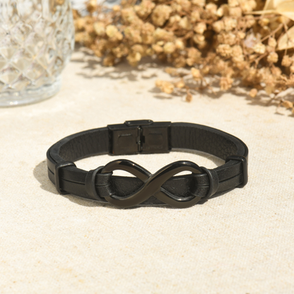 To My Soulmate, I Love You Forever & Always Infinity Leather Thick Bracelet