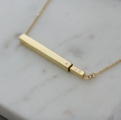 Personalized Secret Message Bar Necklace