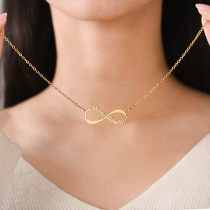 To My Wife, I Love You Forever & Always Personalized Infinity Necklace