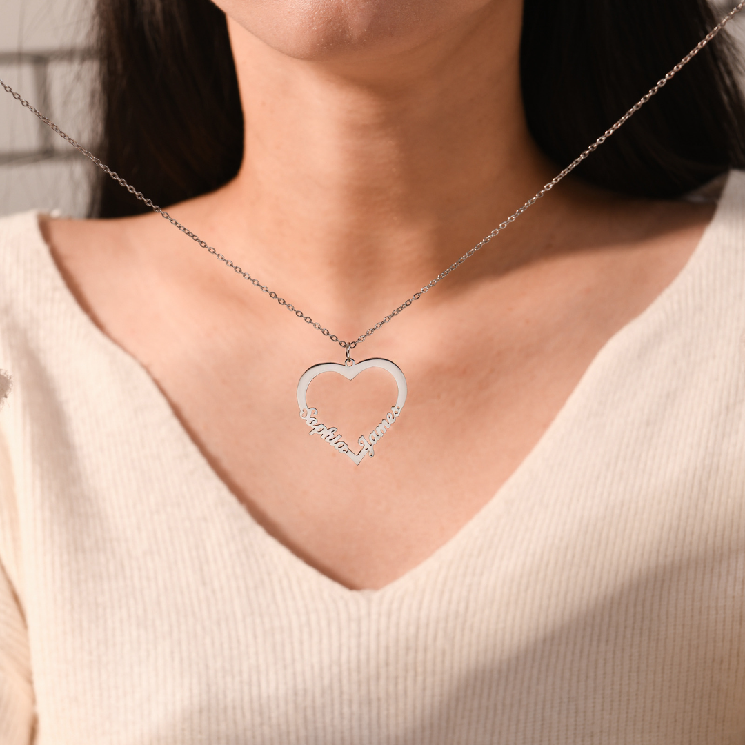 To Our Granddaughter Personalized Heart Pendant Necklace