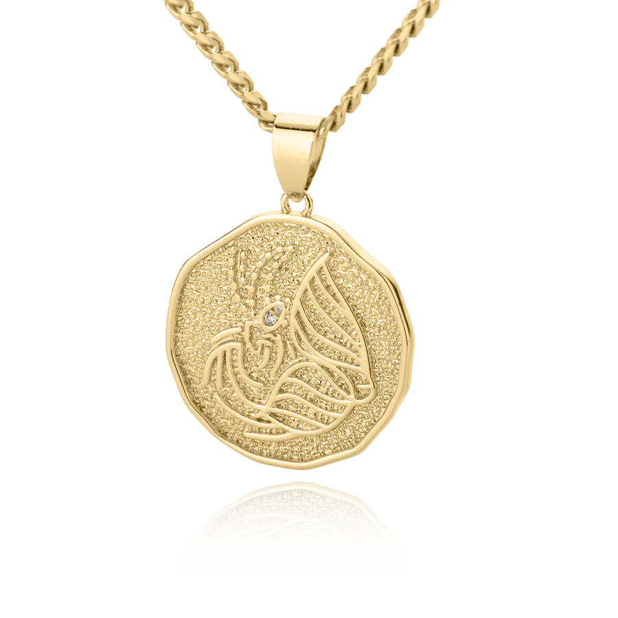 Collar con colgante de moneda con signo astrológico: regalo de San Valentín o cumpleaños para ella 